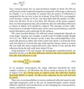 Mendel Kleiner Acoustics in Small Rooms chapter 9 - reflections - strengths- audibility.JPG