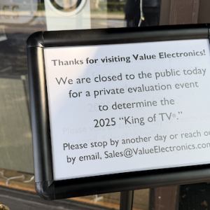 Value Electronics King of TV 2025 TV Shootout