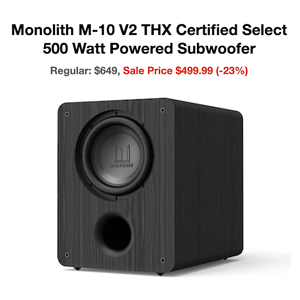 Monolith M-10 V2 10in THX Certified Select 500 Watt Powered Subwoofer