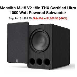 Monolith M15 V2 15in subwoofer