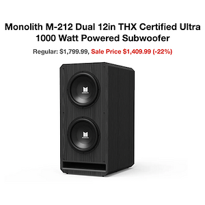 Monolith M212 Subwoofer