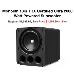 Monolith 13in THX Subwoofer