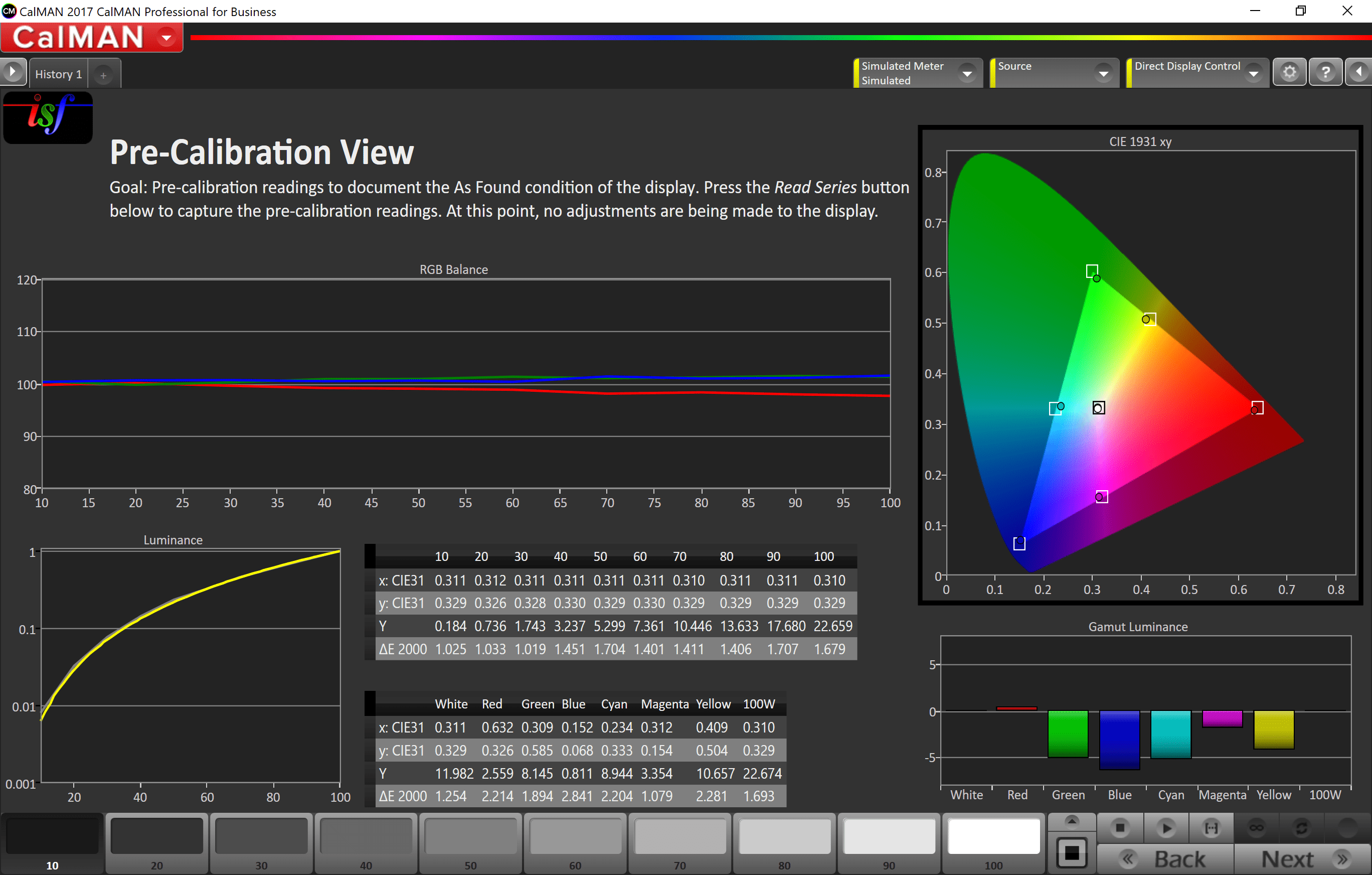 Cinema Pre Calibration