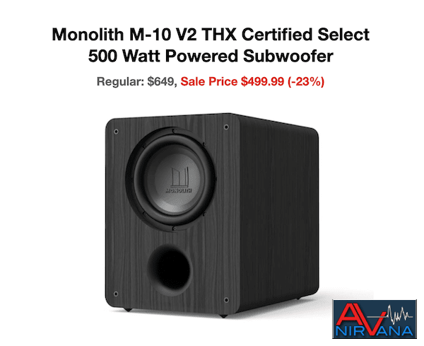 Monolith M-10 V2 10in THX Certified Select 500 Watt Powered Subwoofer